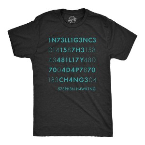 Mens Intelligence Is The Ability To Adapt To Change T Shirt Funny Stephen Hawking Quote Novelty Tee - Crazy Dog Men's T Shirt - 1 of 4