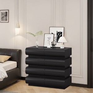 HDZNVF 8 Drawer Dresser for Bedroom, Black Dresser No Handle, Modern 8 Chest of Drawers with Wide Storage - 1 of 4
