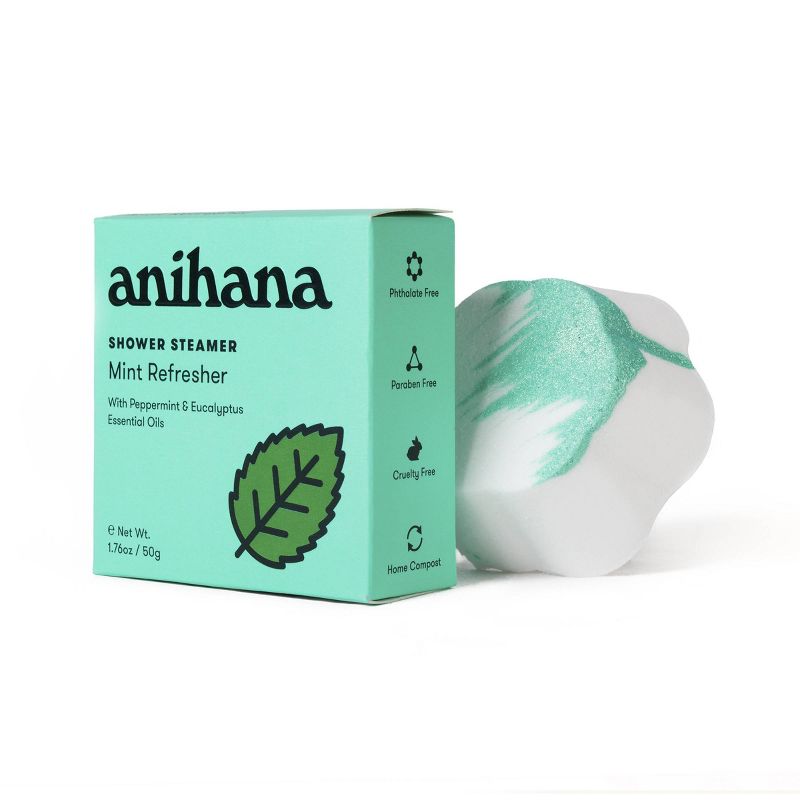 anihana Aromatherapy Essential Oil Mint Refresher Peppermint and Eucalyptus Shower Steamer - 1.76oz, 4 of 13