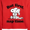 - Peanuts - Snoopy First Nap Time Cropped Long Sleeve Crew Neck Sweatshirt - 2 of 4
