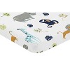 Sweet Jojo Designs Boy or Girl Gender Neutral Unisex Baby Fitted Mini Crib Sheet Mod Jungle Blue Orange and Grey - 2 of 4