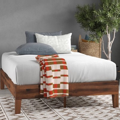 Marissa 12" Deluxe Wood Platform Bed Frame Brown - Zinus