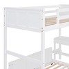 NicBex Twin over Full Bunk Bed with Desk Wooden Bed Frame with Wheels, Inclined Ladder and Guardrail for Bedroom, No Box Spring Required - 4 of 4