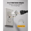 Itopfox 2 to 3 Prong Outlet Adapter, ETL Listed Heavy Duty Wall Plug, Fire-Retardant PBT Material for Old Homes, Travel & Industrial Use (4 Pack) - 2 of 4