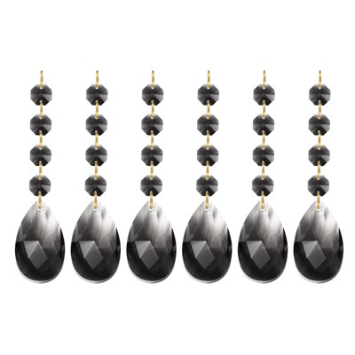 Unique Bargains Crystal Pendants Teardrop Beads for DIY Lamp Arts Crafts Decoration 6 Pcs