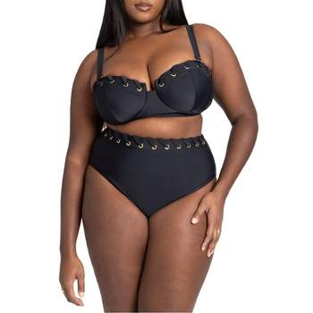 Elomi Women's Plus Size Plain Sailing Adjustable Bikini Bottom - Es7287 22  Black : Target