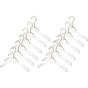 YBM Home Quality Acrylic Clear Baby Size Clothes Hangers, Pack of 12 - 1 of 3
