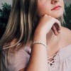 8mm Cultured Freshwater Pearl Strung Bracelet with Fisheye Clasp in Sterling Silver - 7.25" - White - 3 of 4