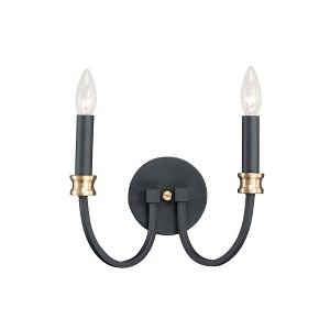 Maxim Lighting Charlton 2 - Light Wall Light in  Black/Antique Brass - 1 of 1