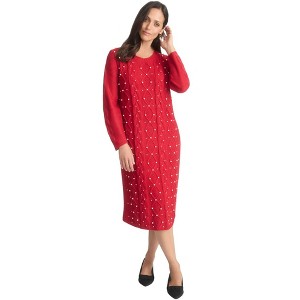 Jessica London Women's Plus Size Cable Sweater Dress - 1 of 4