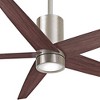 56" Minka Aire Modern Indoor Ceiling Fan with LED Light Remote Control Brushed Nickel Dark Walnut for Living Room Kitchen Bedroom - 3 of 4