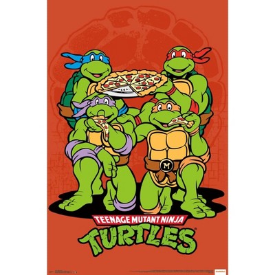 Trends International Nickelodeon Teenage Mutant Ninja Turtles - Pizza Magnetic Framed Wall Poster Prints