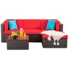 Celebalcony 5 Piece Patio Conversation Set All Weather Wicker Rattan Patio Sofa Outdoor Sectional Seating Group With Cushions - 2 of 4