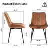 DYHOME Mid-century Modern Dining Chairs, Velvet Upholstered Metal Side Chair, Set of 4 - 3 of 4
