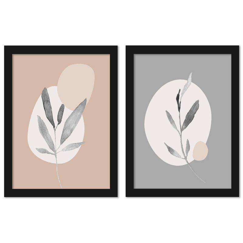 Americanflat Boho Neutral (Set Of 2) Botanical Abstract By Pop Monica Wall Art Set, 1 of 7