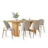 7-Piece Oval Dining Set, 6 Upholstered Curved Back Chairs and 79" Wood-Look Table for Modern Kitchen or Dining Room-Maison Boucle - 3 of 4