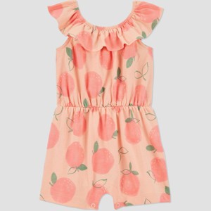 Carter's Just One You® Baby Girls' Peach Romper - Orange - 1 of 3