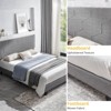 ORRD Queen Size Upholstered Platform Bed Frame, Wood Slat Support, Easy Assembly, Grey - 3 of 4