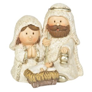 Dicksons Distressed White Holy Family 2.5 inch Resin Table Top Figurine - 1 of 1