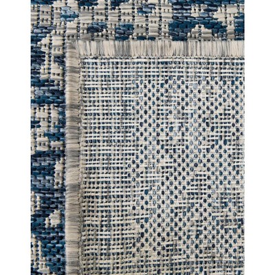 Easy Care Blue Synthetic 3'3" x 5'3" Outdoor Rectangular Rug