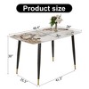 NicBex Modern Rectangle Dining Table,Kitchen Table with Marble Pattern Table Top for 4 Seaters,White Black/White Gold - 3 of 4