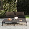 vidaXL Stylish Outdoor Patio Sofas in Dark Grey Half-Round Poly Rattan with Comfortable Black Cushions and Sturdy Steel Frame - Set of 2 - 2 of 4