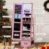 Vlsrka 360° Rotating LED Jewelry Armoire ,Pink - 4 of 4