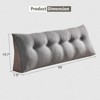 Bekrvio Wedge Headboard Pillow for Bed, Faux Linen Reading Backrest Cushion with Removable Cover & Pocket, Large Triangular Bed Rest - 2 of 4
