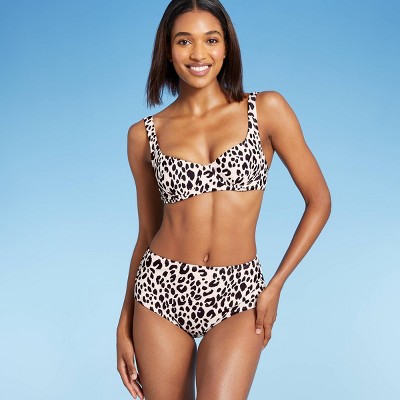 Women's Pieced Underwire Bikini Top - Kona Sol™ Animal Print