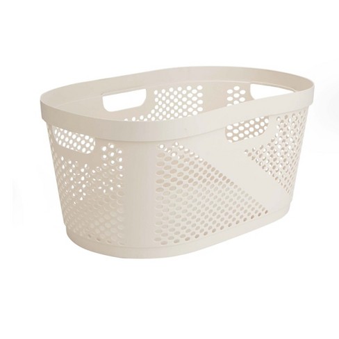 Mind Reader Set Of 2 40l Laundry Basket With Cut Out Handles Light Brown :  Target