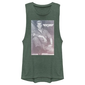 Juniors Womens Top Gun Iceman Photo Festival Muscle Tee - 1 of 4