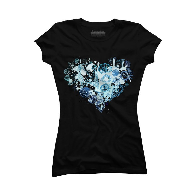 Junior's Design By Humans Sea. Heart of the shells. By Katyau T-Shirt, 1 of 4