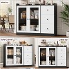 43 Inch Coffee Bar Cabinet, Adjustable Shelves, 3 Drawers, Modern Compact Storage for Kitchen and Dining Room, Black & White - 3 of 4
