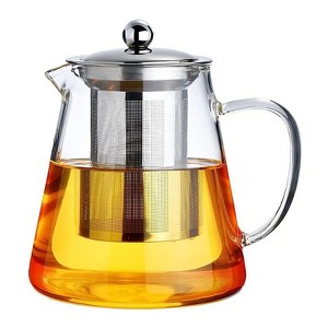 Itopfox Mini Glass Teapot with Removable Stainless Steel Infuser for Blooming & Loose Leaf Tea, Microwave & Stovetop Safe - 1 of 4