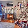 Aoibox 6 Pack 18 Inch Cable Knit Christmas Stockings Ivory White Khaki Large Holiday Decor for Fireplace Mantel Family Gift - 3 of 4