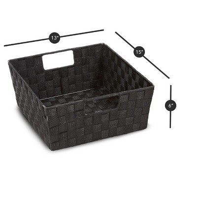 Sorbus Black Hand-Woven Polypropylene Storage Basket Set