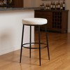 HomeRoots 31" White and Black Fabric and Metal Backless Bar Height Bar Chair - 2 of 4