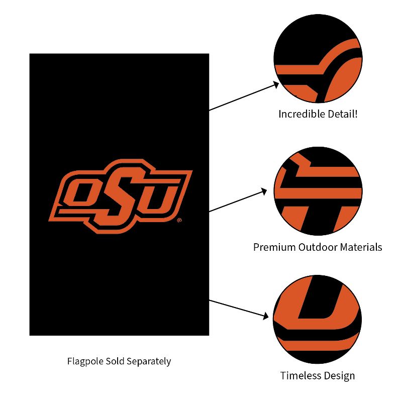 Evergreen Oklahoma State University House Applique Flag- 28 x 44 Inches Indoor Outdoor Sports Decor, 5 of 8