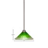 Toltec Lighting Paramount 1 - Light Pendant in  Brushed Nickel with 10" Kiwi Green Crystal Shade - 2 of 2