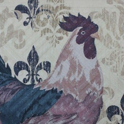Farmhouse Brown Rooster Rubber and Polyester Kitchen Floor Mat