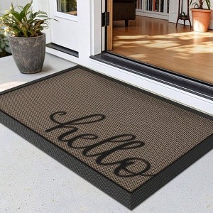 Outside Welcome Door 24x36 Non Slip Durable Rubber Entrance Doormat Low Profile Easy Clean Mats Front Back Door Entryway - 1 of 4