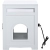 Gulches Litter Box Enclosure White Cat Furniture with Hidden Plug 2 Doors Both Sides Entrance Large Wooden Side Table - 3 of 4