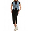 Women's Tie Front Vest - Cloud Ten - 4 of 4