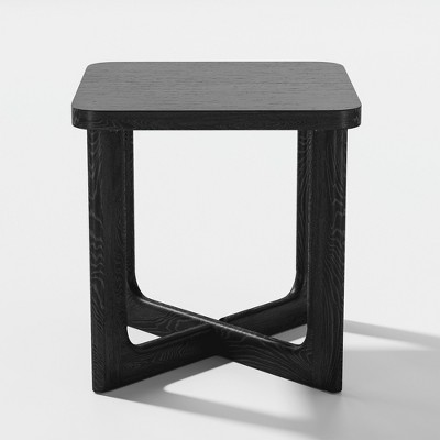 Lirago Wood End Table Side Table Corner Table 24*24 Black