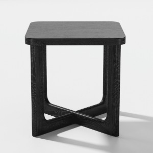 Lirago Wood End Table Side Table Corner Table 24*24 Black - 1 of 4