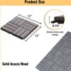 Interlocking Deck Tiles – 12"x12" Light Gray Acacia Hardwood, Checker Pattern for Patio, Balcony & Poolside – Easy DIY Outdoor Flooring - 3 of 4