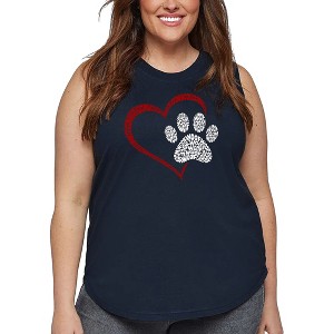 LA Pop Art Paw Heart - Women's Word Art Tank Top - 1 of 4