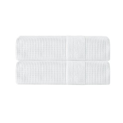 2pc Ria Turkish Cotton Bath Towel Set White - Enchante Home