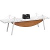 Sapphtopaz Sailboat-Shaped Console Table with Drawer Narrow TV Stands with Unique Nautical Design Sturdy Accent Table for Living Room, Entryway - 2 of 4