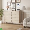 8 Drawer Dresser Natural Rattan Dresser for Bedroom w/ 5 Strong Legs Farmhouse Wood Chest of Drawer - 3 of 4